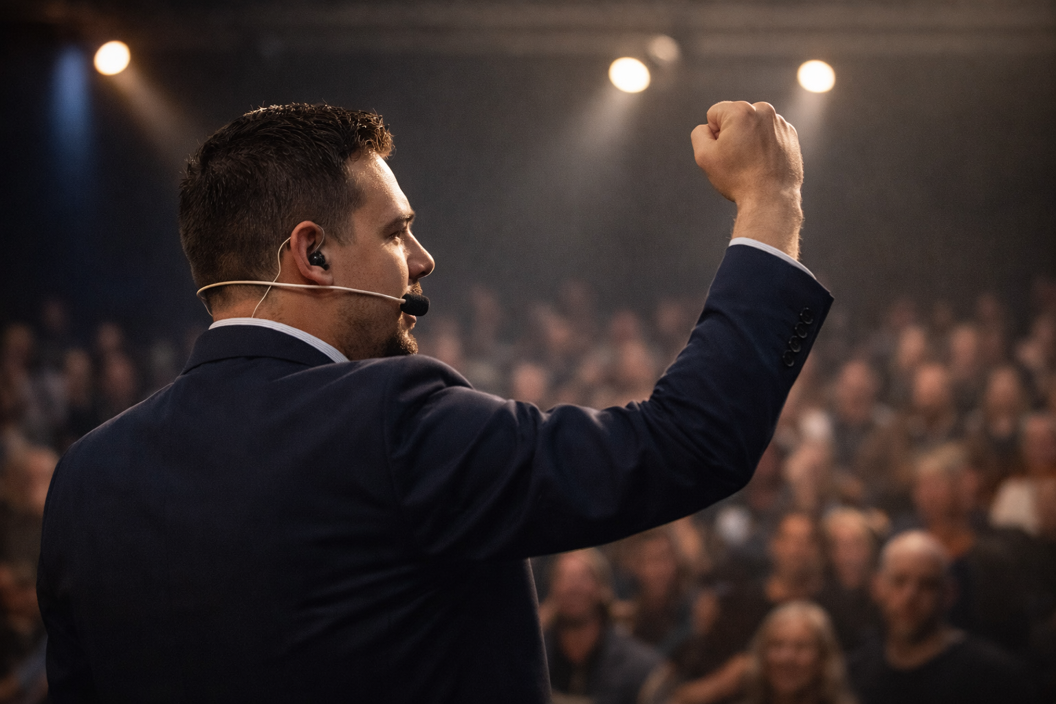 Dunkles Header-Motiv für Motivation, Fokus und Veränderung